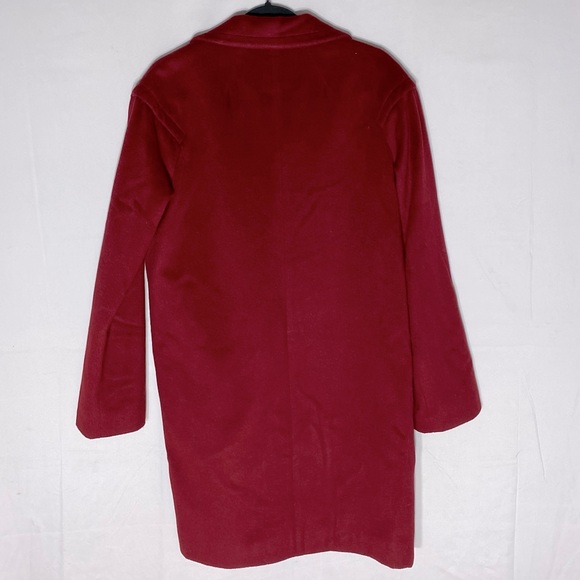 Anne Klein Red Wool Cashmere Blend 3 Button Overcoat S - Picture 2 of 16